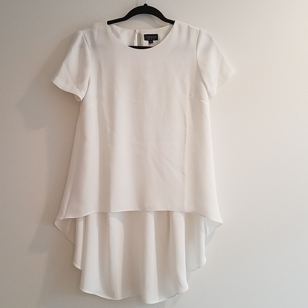 TOPSHOP Ivory Long Back Top
